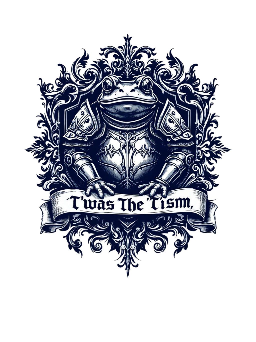 ’twas The ’tism, M’lord Medieval Frog Knight Meme Medieval Frog Knight 'Tism M'lord Heraldic Crest Hoodie