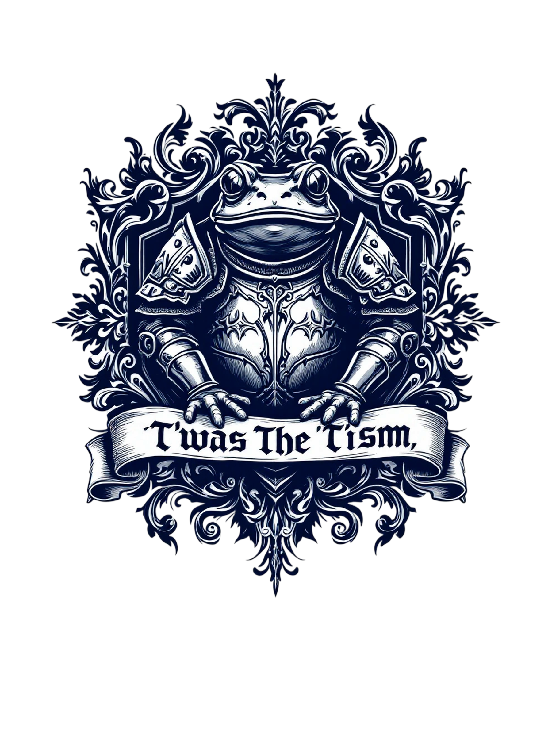 ’twas The ’tism, M’lord Medieval Frog Knight Meme Medieval Frog Knight 'Tism M'lord Heraldic Crest Hoodie