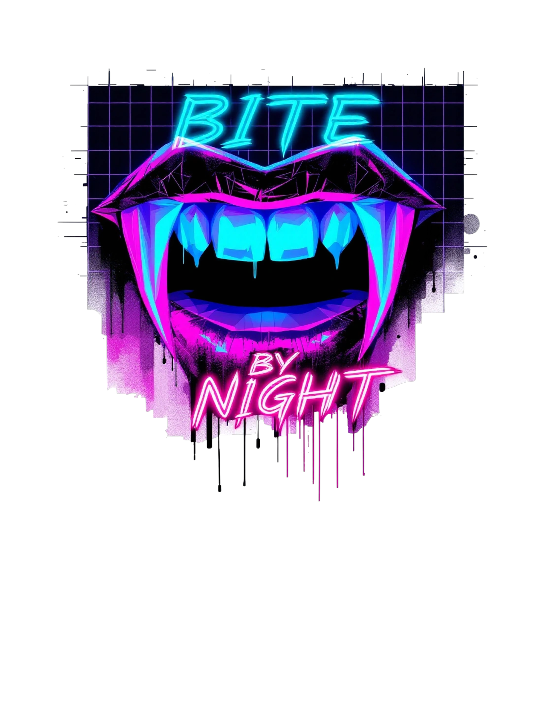 #bitebynight — Bitebynight Bite By Night Neon Fangs Tee