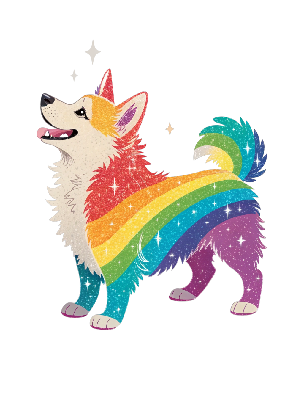 Dazzling Dog A Joyful Pup Bursting With Colour, Sparkle Dazzling Dog Rainbow Sparkle Pup Trendy T-Shirt