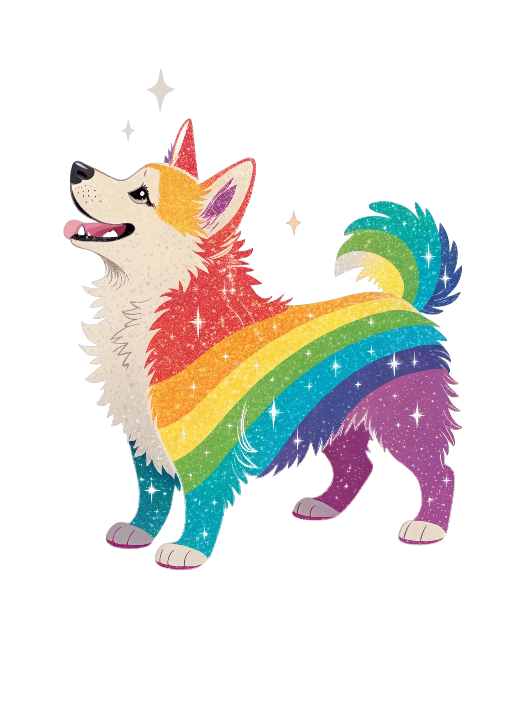 Dazzling Dog A Joyful Pup Bursting With Colour, Sparkle Dazzling Dog Rainbow Sparkle Pup Trendy T-Shirt