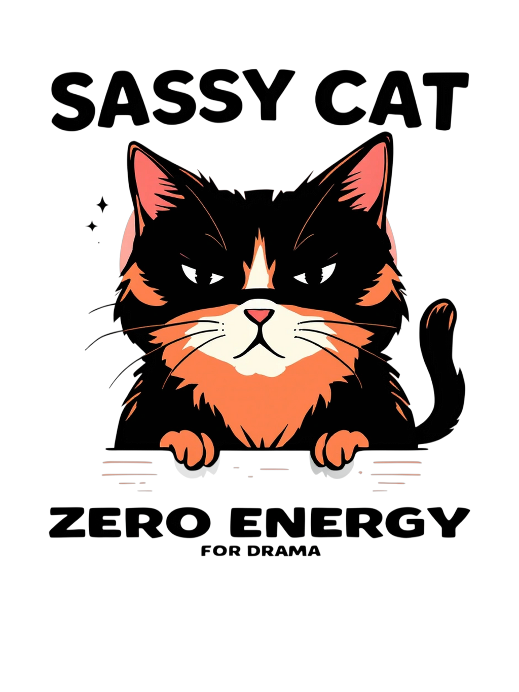 Cat Meme Sassy Cat Energy - Internet Culture Meme Tee