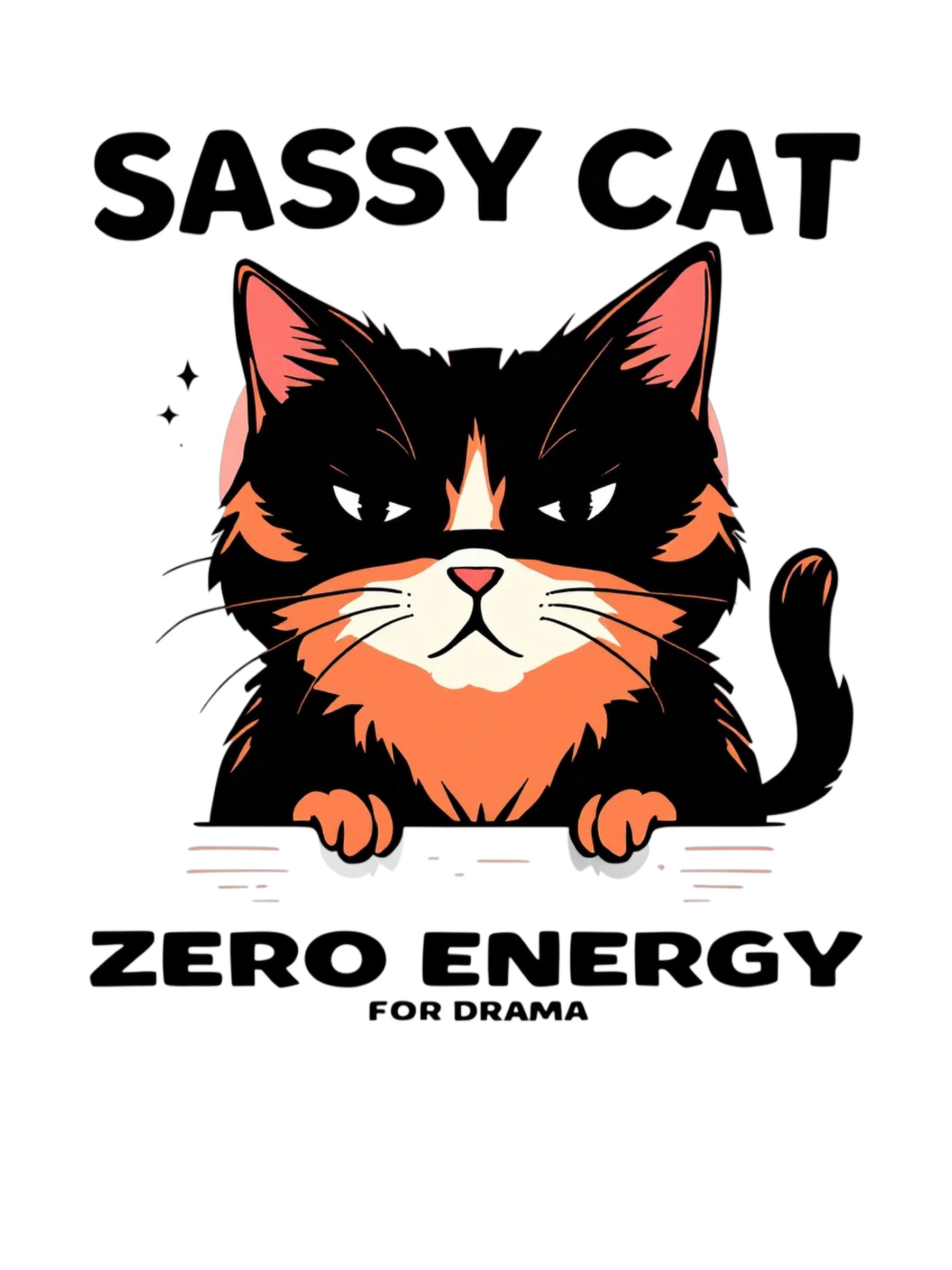 Cat Meme Sassy Cat Energy - Internet Culture Meme Tee