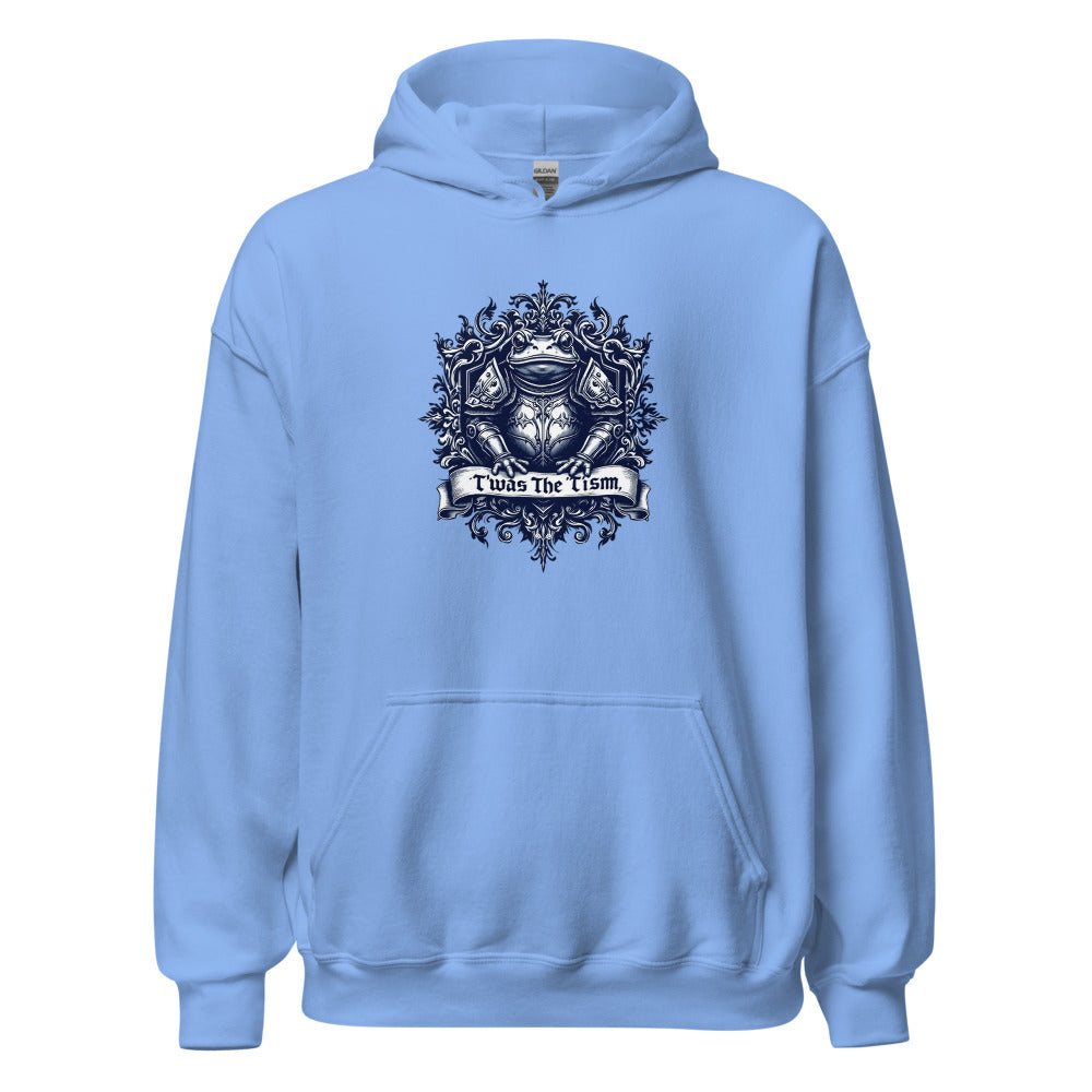 ’twas The ’tism, M’lord Medieval Frog Knight Meme Medieval Frog Knight 'Tism M'lord Heraldic Crest Hoodie - Image 2