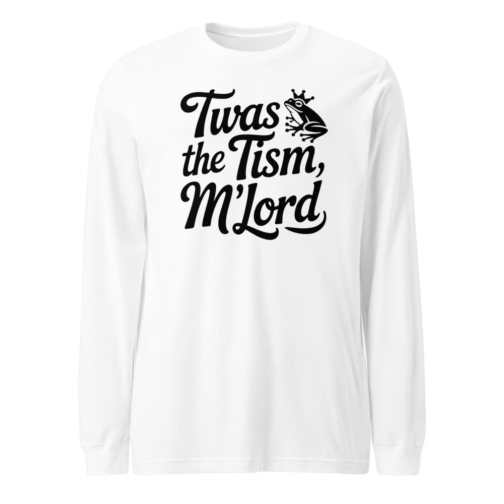 ’twas The ’tism, M’lord Medieval Frog Knight Meme 'Twas The 'Tism M'lord Minimalist Medieval Text Longsleeve - Image 3